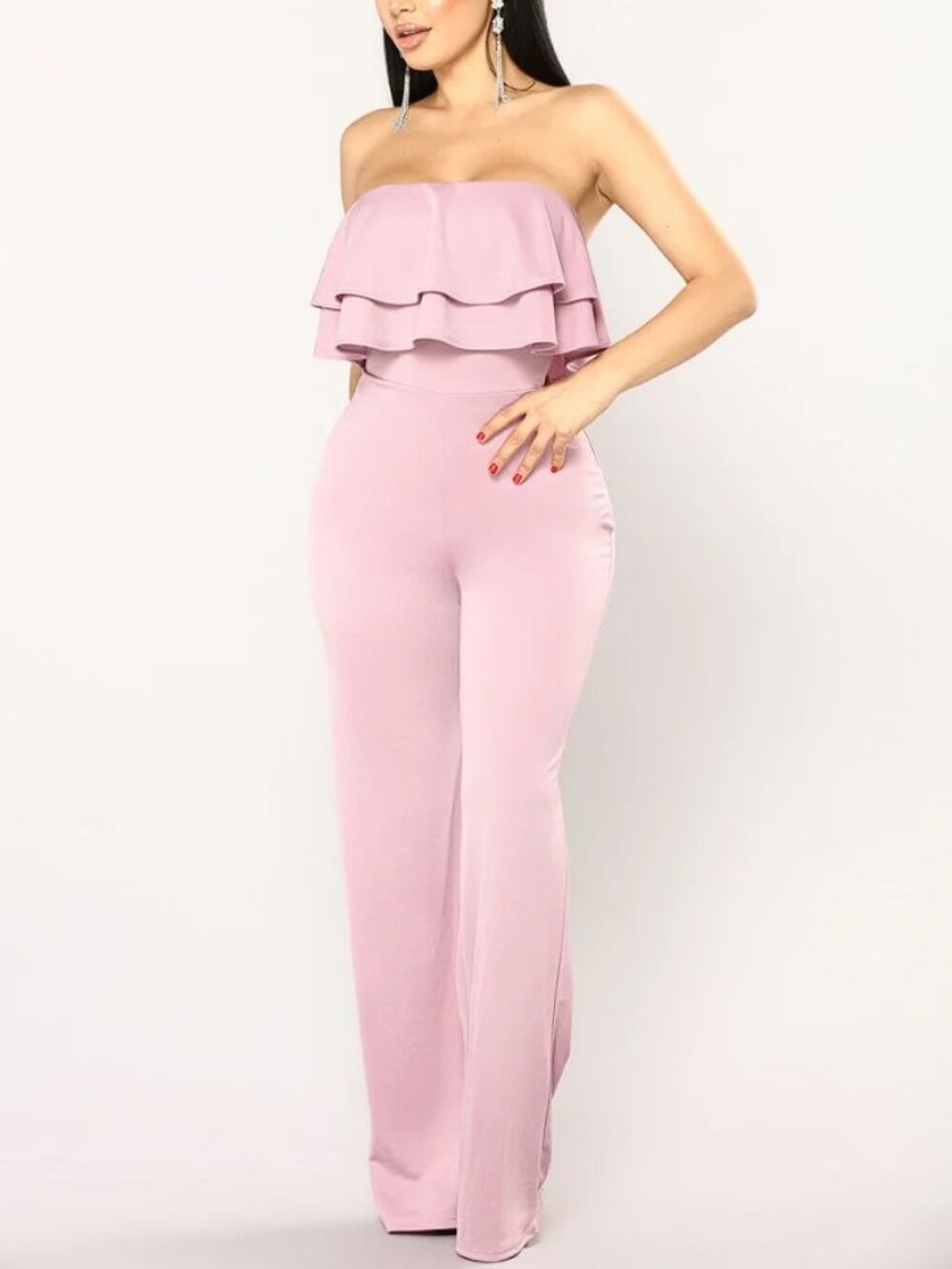 Fashion Nova Zuleika Jumpsuit - Lavender XS | Pastel Purple Crepe Jumpsuit